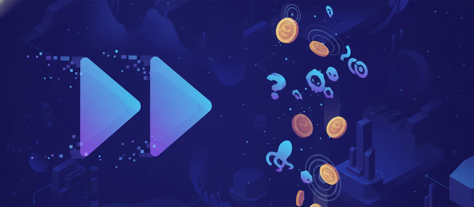 Concept art contrasting a shortcut arrow with stacked coins
