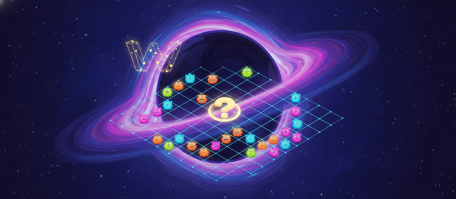 Colourful cosmic arcade atmosphere evoking the Reactoonz Blitzways cascading grid in deep space
